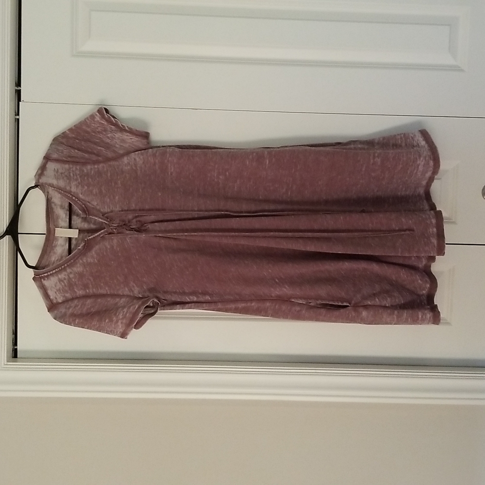 Altar'd State Maroon Shirt Dress with Pockets, Large